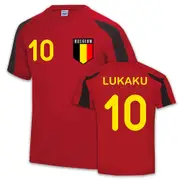 UKSoccerShop Belgium Sports Training Jersey (Lukaku) - Kids Red XLB (12-13 Years)
