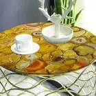 Yellow Quartz Stone Coffee Table, Agate Quartz Center Hallway Furniture Decor