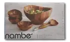 Solstice Acacia Wood 3.2 qt Salad Bowl Set with Servers & 4 Individual Bowls