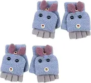 [LIFKOME] 2 Pairs Knitted Gloves Thermal Gloves Fuzzy Fingerless Mitten Warm Half Finger Gloves Warm Gloves Winter Gloves Warming Gloves Fleece Gloves Wool Knitted Fabric