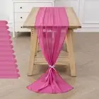 flohar 12Pack 10ft Chiffon Table Runner 29x120 Inch Sheer Romantic Table Runn...