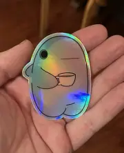 Jeff The Land Shark “Coffee Time” Sticker 3” Holographic