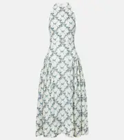 [Agua by Agua Bendita] Agua by Agua Bendita Balsa open-back linen midi dress UK 6 white