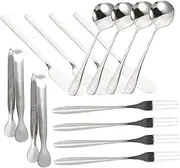 CIYODO 1Set Cheese Spreader Knives Mini Serving Tongs Coffee Spoon Dessert Fork Utensil for Effortless Cutting Serving