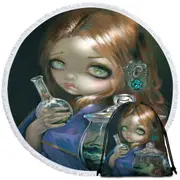 Alchemical Girl Microcosm Sea Monsters the Kraken Round Beach Towel