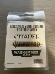 NEW WARHAMMER "CITADEL" CHAOS SPACE MARINE SORCEROR W FORGE SWORD, GW MTO METAL
