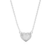 MYJS Alana Heart Necklace Clear Crystals Rhodium Plated