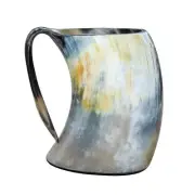 Distressed Raider XL Viking Beer Mead Ale Drinking Horn Tankard - Handmade Mug