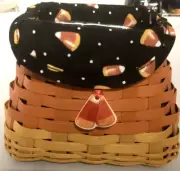 Longaberger RARE 2016 Halloween Candy Corn basket Set w/Tie-On-BRAND NEW!!!