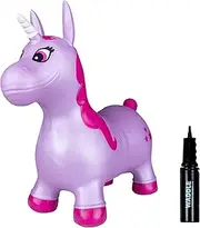 Waddle Bouncy Hopper Inflatable Hopping Animal, Indoors and Outdoors Toy for Toddlers and Kids, Pump Included, Boys and Girls Ages 3 Years and Up (Purple Pink Unicorn)