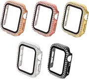 5Pcs Scratch Watch Protector Case with Rhinestone Design for Lightweight Shell for Smartwatch Against Scratches and Bumps