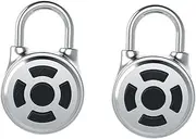 Angoily 2pcs Smart Padlock Locker Portable Key Knob Luggage Gate Locks for Outdoor Fence Wireless Padlock Zinc Alloy Silver
