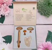LUXEMMA 4 in 1 Beauty Vibrating Roller & Gua Sha Set