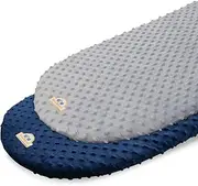 BlueSnail Soft and Strechy Minky Bassinet Fitted Sheet, Cradle Sheets for Bassinet Pad/Mattress 2pk (Bassinet, Navy+Gray)