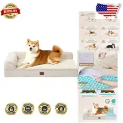 Cozy L-Shaped Dog Bed with Egg Crate Memory Foam - Easy to Clean & Waterproof