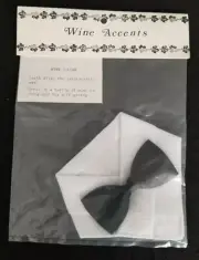 Wine Accents Wine Clothes: Crisp White Collar with Black Bow Tie - Brand New