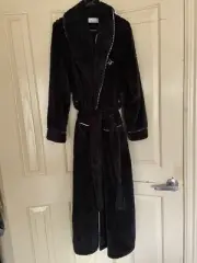 PETER ALEXANDER /SIZE S /BLACK JACQUARD FLUFFY LONG NIGHT GOWN