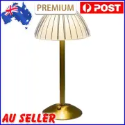 Crystal Table Lamp Metal Base Rechargeable Touch Desk Light (Half Moon Crystal)