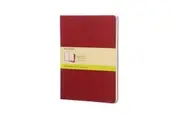 3pc Moleskine Plain Cahier Notebook Architects Designers Journal XL Cranberry RD
