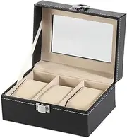 Watch Display Box Multifunctional Portable Strap Organizer Hanging Organizer Double Layer Strap Box Organizer for Storage and Display Watch Cases for Men (Color : Black, Size : 3 Grid) FANDIAO
