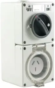 3 Pin Combination Switched Socket Outlet IP66 Flat Pin