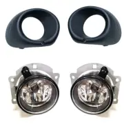 4xFor Mitsubishi Outlander 2013 2014 Front Left Right Fog Light Black Cover Bulb (for: Mitsubishi)