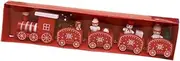 SAFIGLE Christmas Wooden Snowman Train Decoration 5 Sections Small Train Red for Kids