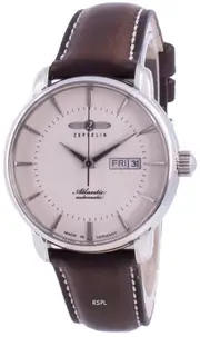 Zeppelin Atlantic Day/Date Beige Dial Leather Strap Automatic 84665 Mens Watch