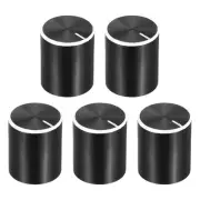 5pcs Potentiometer Knob Knurled Shaft Black 15mmx17mm Volume Control Knob