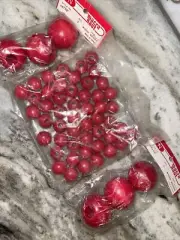Wood Macrame Bead Lot Of 56 Vintage RED Beads NOS New / Macra Naut - GH