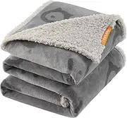 FEANDREA Waterproof Dog Blanket, Sherpa Fleece Pet Throw Blanket for Large Dogs, Cats, 203 x 152 cm, XXL, Reversible Dog Couch Cover Protector, Machine Washable, Gray PPB080G01