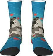 [EdWal] Soft Cute otters print Moisture Wicking Socks Sports Socks for Men and Women Warm thermal Boot Hiking Socks