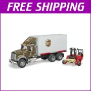 Durable 1:16 Scale Mack Granite UPS Truck and Forklift with Chrome Details