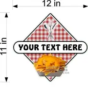 11" X 12" VINYL DECAL / STICKER CUSTOM W/ YOUR BUSINESS NAME NACHOS AND CHEESE