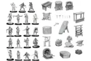 WizKids Deep Cuts Unpainted Miniatures Townspeople Accessories