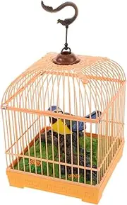 HOOTNEE Interactive Sound Activated Realistic Chirping Bird Animated Bird in Cage for Decoration Portable Lifelike Birdcage Design Aesthetic Home Decor