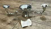 New Mullingar Pewter Celtic Irish Wedding Unity Claddagh Triple Candle Holder