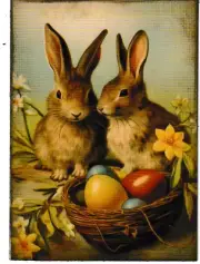 Junk Journal Art Cards, Easter on the Farm, 12 pcs, 4" x 6"