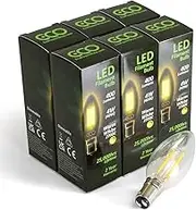 ECO 40W Dimmable Energy Saving Candle Light Bulb, Low Power 4W Vintage Style LED Filaments, 400 Lumen, Clear Glass, Warm White (2700K), B15 Small Bayonet Fitting, 25000Hrs Lifetime. (6xPACK)