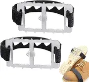 [Huvqianu] Traction Cleats for Ice, Snow Grips for Shoes, Winter Shoe Spikes, Anti-Slip Ice Cleats, Shoe Covers for Ice, Ice Traction Devices, Crampons for Shoes, Slip-Resistant Ice Cleats, Outdoor Shoe Ice Grip