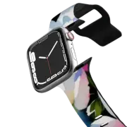 Apple Watch Series 4-6, SE (40mm) Impact Band Watercolor peony flowers on black - painted petals
