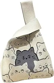 Cat Tote Bag - Student Laptop Bag With Cat Pattern,Large Capacity Cute Work Bag Cartoon Bags For Women Reusable For Travel Shopping