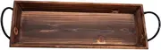 iplusmile Wooden Tealight Candle Holder with Handle Rustic Centerpiece Tray for Farmhouse Home Decor Lightweight Sturdy Votive Candle Holders for Bedroom and Dining Table