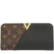 Juliet茱麗葉精品 Louis Vuitton LV M56175 Kimono 經典花紋小牛皮拼接扣式長夾.黑 停產現金價$30,600