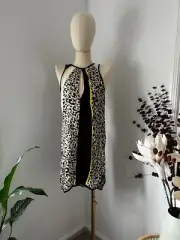 3D Leopard Print Short Sleeveless Dress