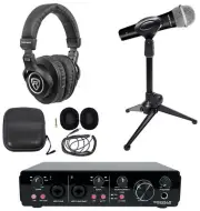Rockville R-TRACK 2x2 USB Recording Interface+Dynamic Mic+Stand+Headphones