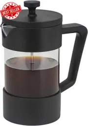 Avanti Sorrento Borosilicate Glass Carafe Coffee Plunger 600ml 4 Cup Black