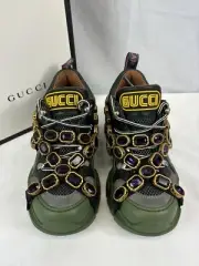 Gucci Women’s Flashtrek Leather & Mesh Sneaker Sz EU 36.5 / US 6.5