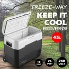 Freeze-Way 45L Car Portable Fridge Freezer Trolley Wheel Cooler Camping Caravan