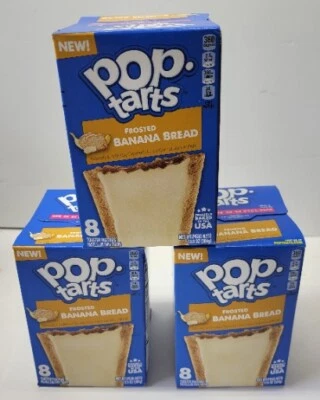 Pop Tarts Frosted Banana Bread - 8 Ct Toaster Pastries 13.5 oz Lot of 3